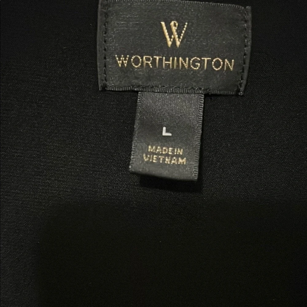 Worthington Black and Green Pleated Sleeveless Tank Top - Picture 2 of 7